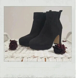 H&M | Y2K Glam Grunge Avant Garde Black Chunky Platform Heel Boots